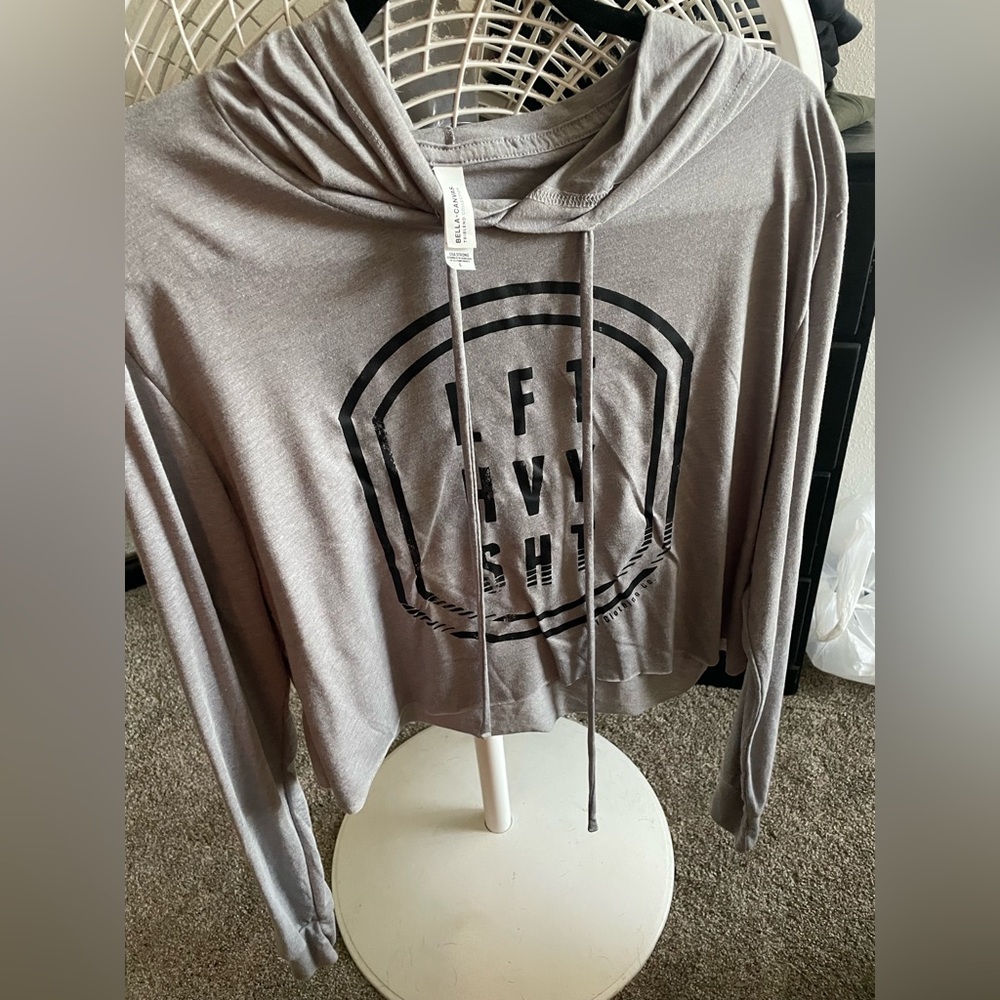 Cropped Lightweight Hooded Pullover